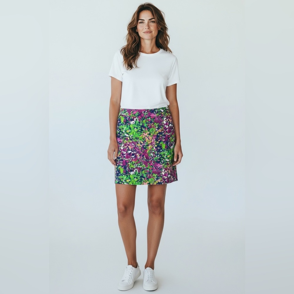 EP NY Womens Size Large Floral Print Golf Casual Pickleball Multicolor Skort